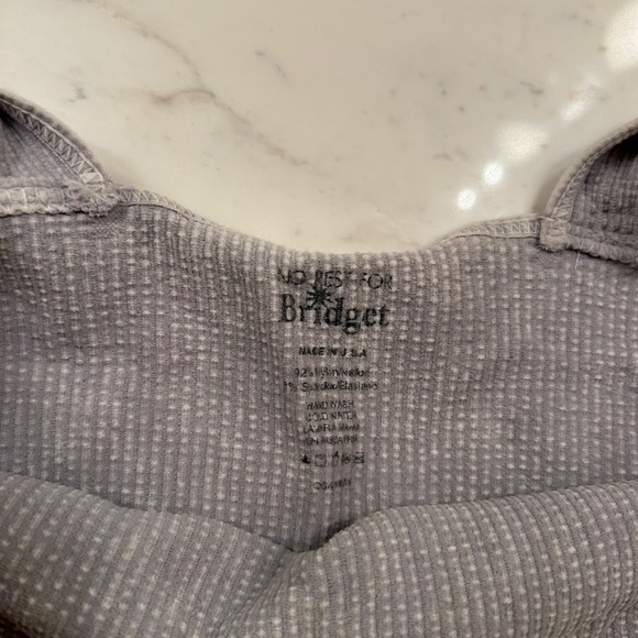 No Rest for Bridget Gray Ribbed Tank Top One Size - Picture 6 of 6